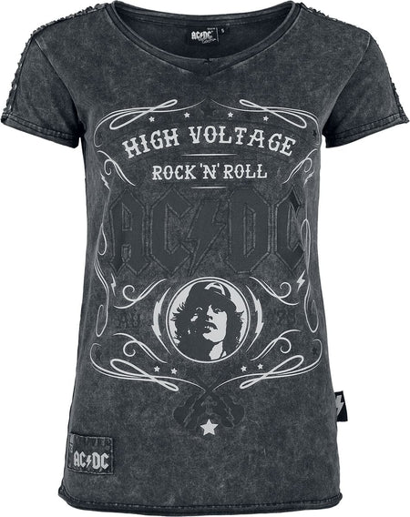 T-Shirt Manches courtes  de AC/DC - EMP Signature Collection - S à M - pour Femme - gris - AC/DC