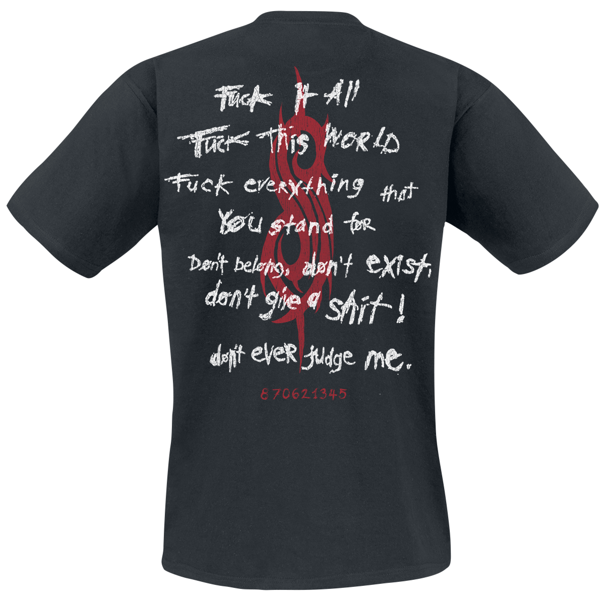 T-Shirt Manches courtes  de Slipknot - Fuck It All - S à 3XL - pour Homme - noir - Slipknot - View 2