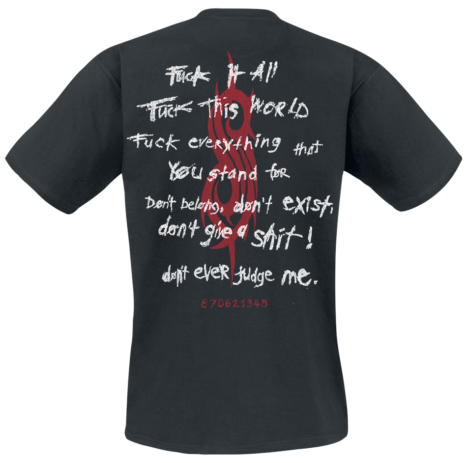 T-Shirt Manches courtes  de Slipknot - Fuck It All - S à 3XL - pour Homme - noir - Slipknot - View 2