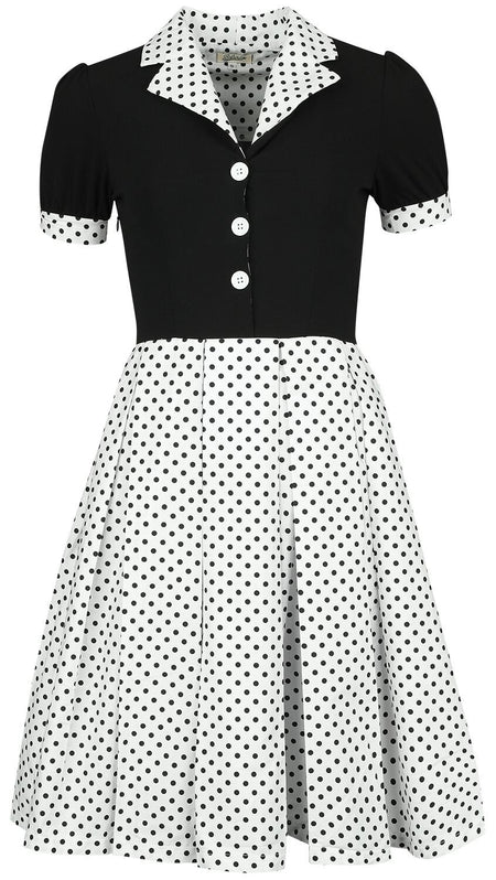 Robe mi-longue Rockabilly de Belsira - Retrokleid - S à XL - pour Femme - noir/blanc - Belsira