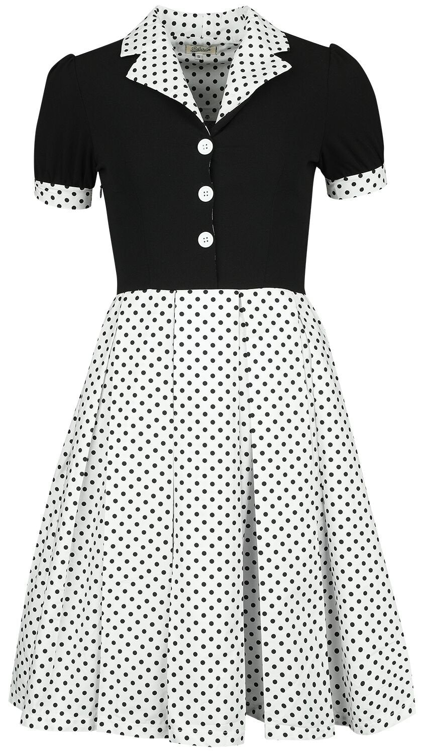 Robe mi-longue Rockabilly de Belsira - Retrokleid - S à XL - pour Femme - noir/blanc - Belsira