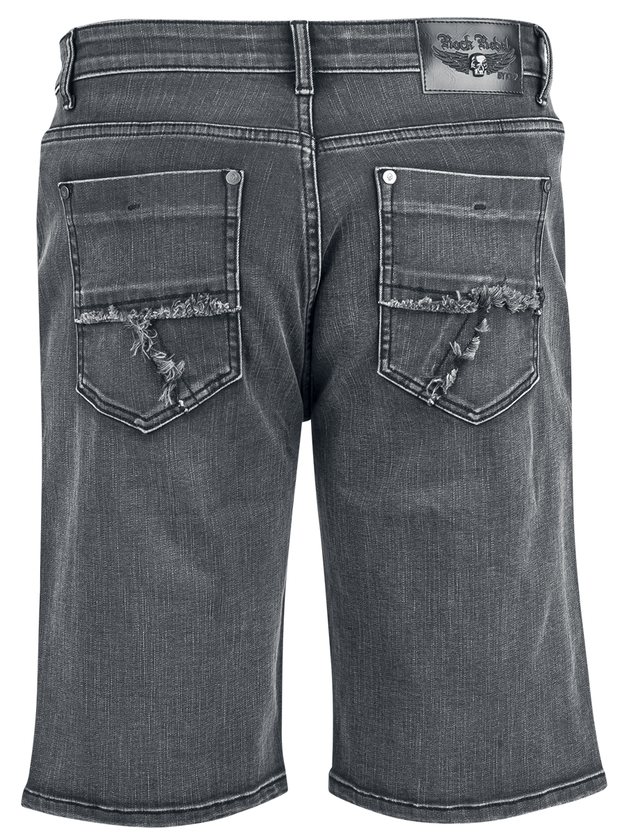 Short  de Rock Rebel by EMP - Shorts With Used Details - 29 à 34 - pour Homme - noir - Rock Rebel by EMP - View 2