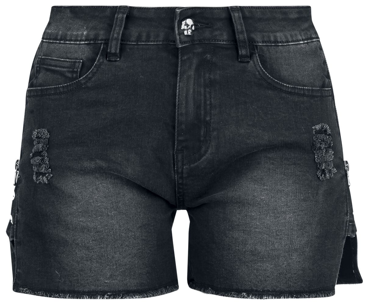 Short  de Rock Rebel by EMP - Shorts With Lateral Zipper - 27 à 30 - pour Femme - noir - Rock Rebel by EMP