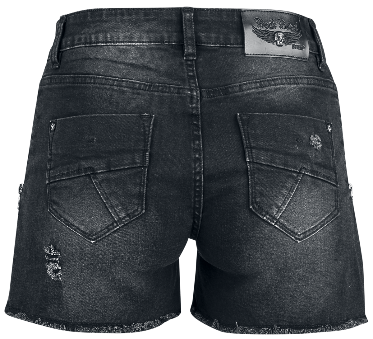 Short  de Rock Rebel by EMP - Shorts With Lateral Zipper - 27 à 30 - pour Femme - noir - Rock Rebel by EMP - View 2