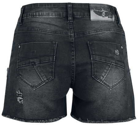 Short  de Rock Rebel by EMP - Shorts With Lateral Zipper - 27 à 30 - pour Femme - noir - Rock Rebel by EMP - View 2