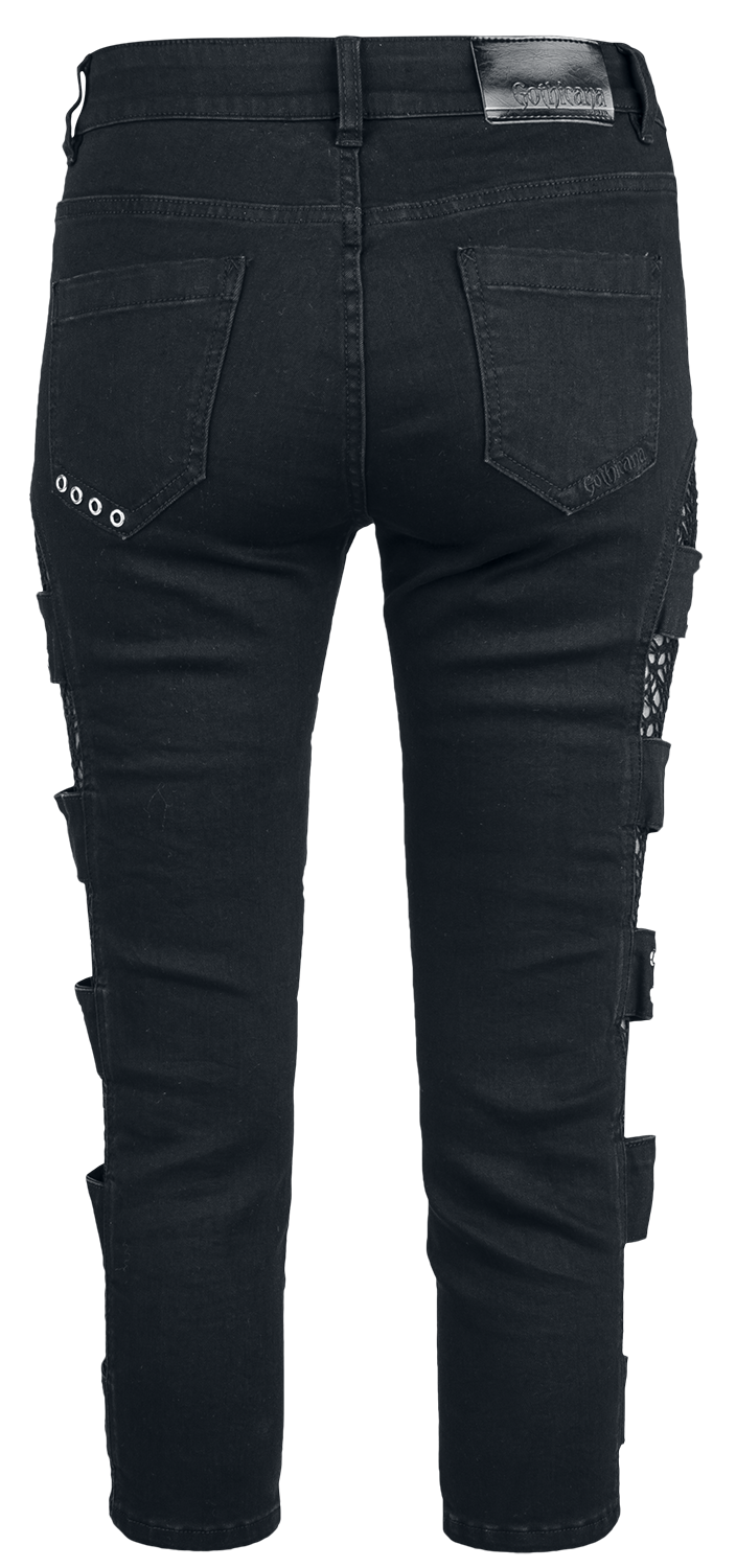 Short Gothic de Gothicana by EMP - Capri Shorts With Mesh Details - 27 à 33 - pour Femme - noir - Gothicana by EMP - View 2