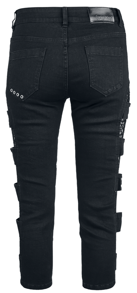 Short Gothic de Gothicana by EMP - Capri Shorts With Mesh Details - 27 à 33 - pour Femme - noir - Gothicana by EMP - View 2