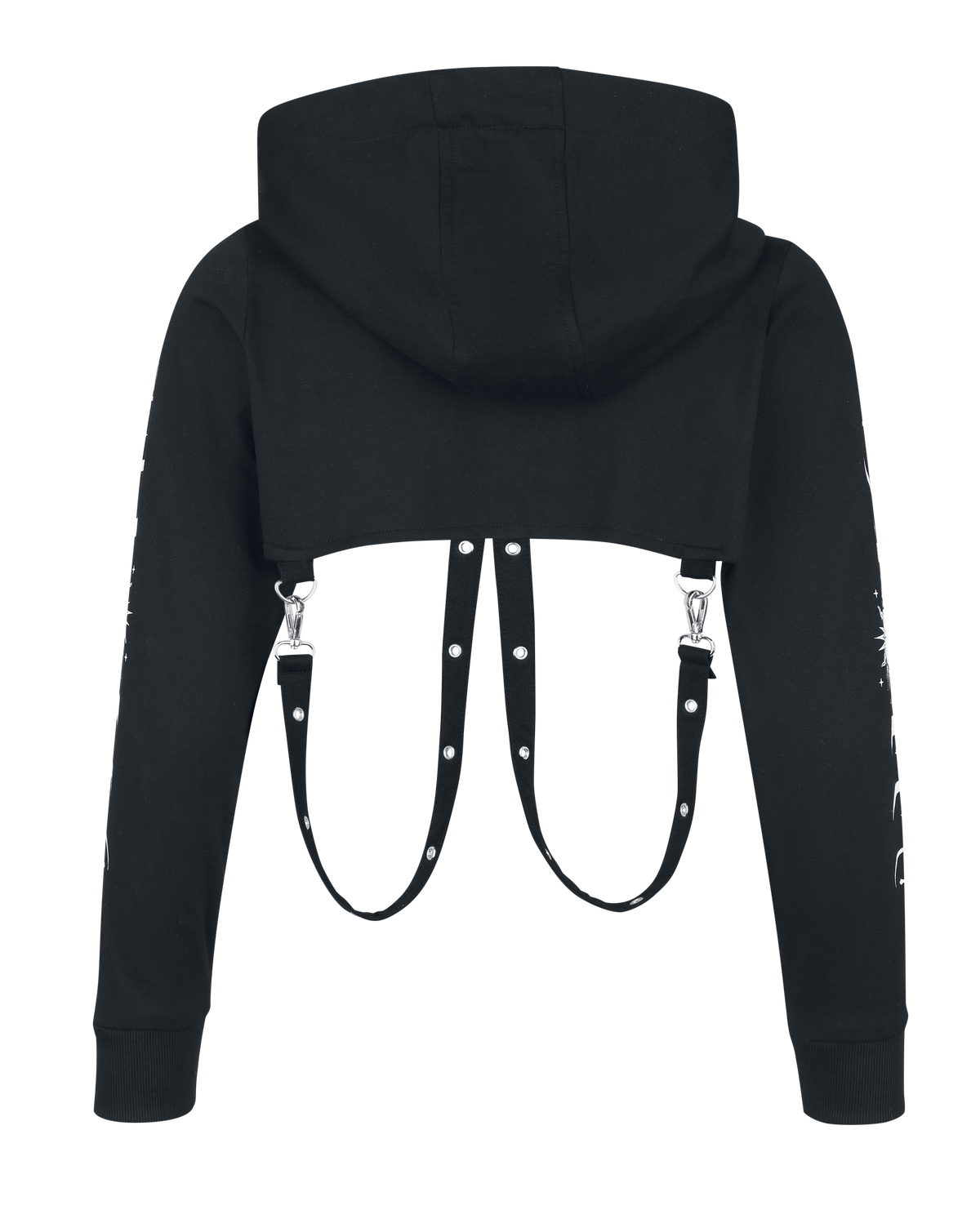 Sweat-shirt à capuche Gothic de Gothicana by EMP - Crop Hoodie - S à XXL - pour Femme - noir - Gothicana by EMP - View 2