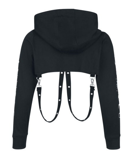 Sweat-shirt à capuche Gothic de Gothicana by EMP - Crop Hoodie - S à XXL - pour Femme - noir - Gothicana by EMP - View 2