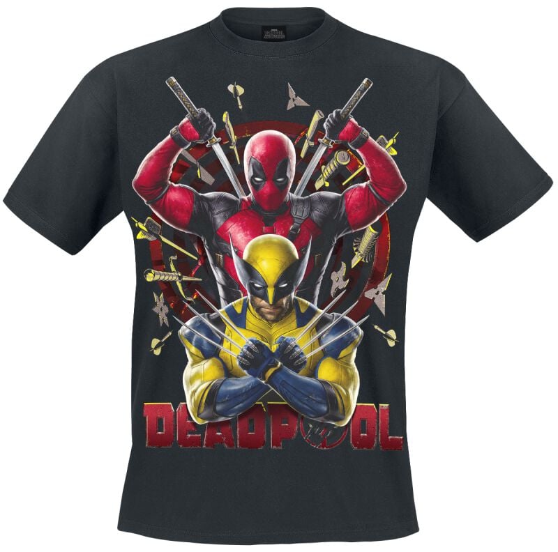 T-Shirt Manches courtes  de Deadpool - Wolverine Bullseye - S à XXL - pour Homme - noir - Deadpool