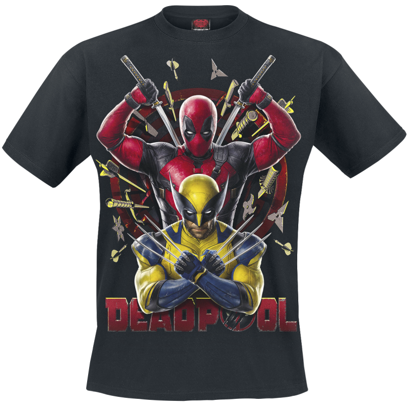 T-Shirt Manches courtes  de Deadpool - Wolverine Bullseye - S à XXL - pour Homme - noir - Deadpool - View 2