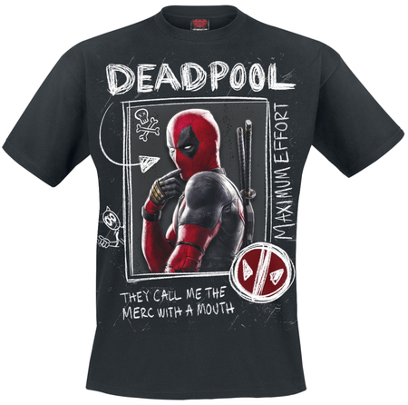 T-Shirt Manches courtes  de Deadpool - Wolverine Sketches - S à XXL - pour Homme - noir - Deadpool - View 2