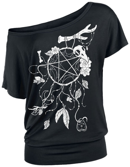 T-Shirt Manches courtes Gothic de Gothicana by EMP - Attrape-Rêve - T-Shirt - S à XL - pour Femme - noir - Gothicana by EMP