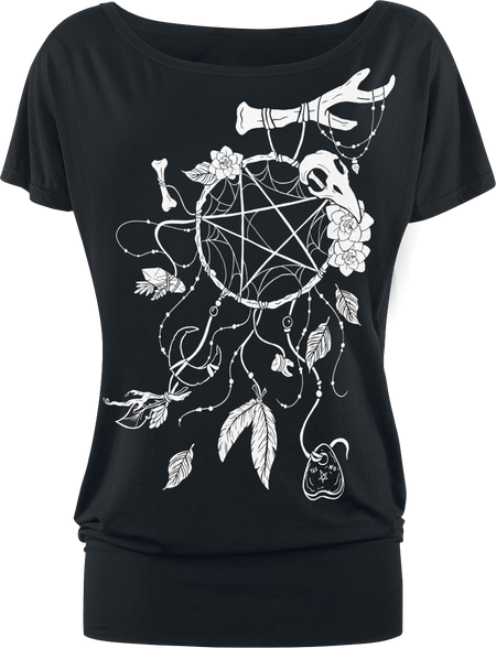 T-Shirt Manches courtes Gothic de Gothicana by EMP - Attrape-Rêve - T-Shirt - S à XL - pour Femme - noir - Gothicana by EMP - View 2