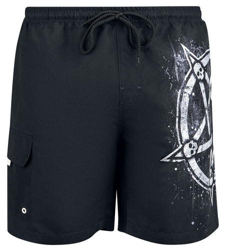 Short de bain  de Gothicana by EMP - Short de Bain avec Pentacle - M à XXL - pour Homme - noir - Gothicana by EMP