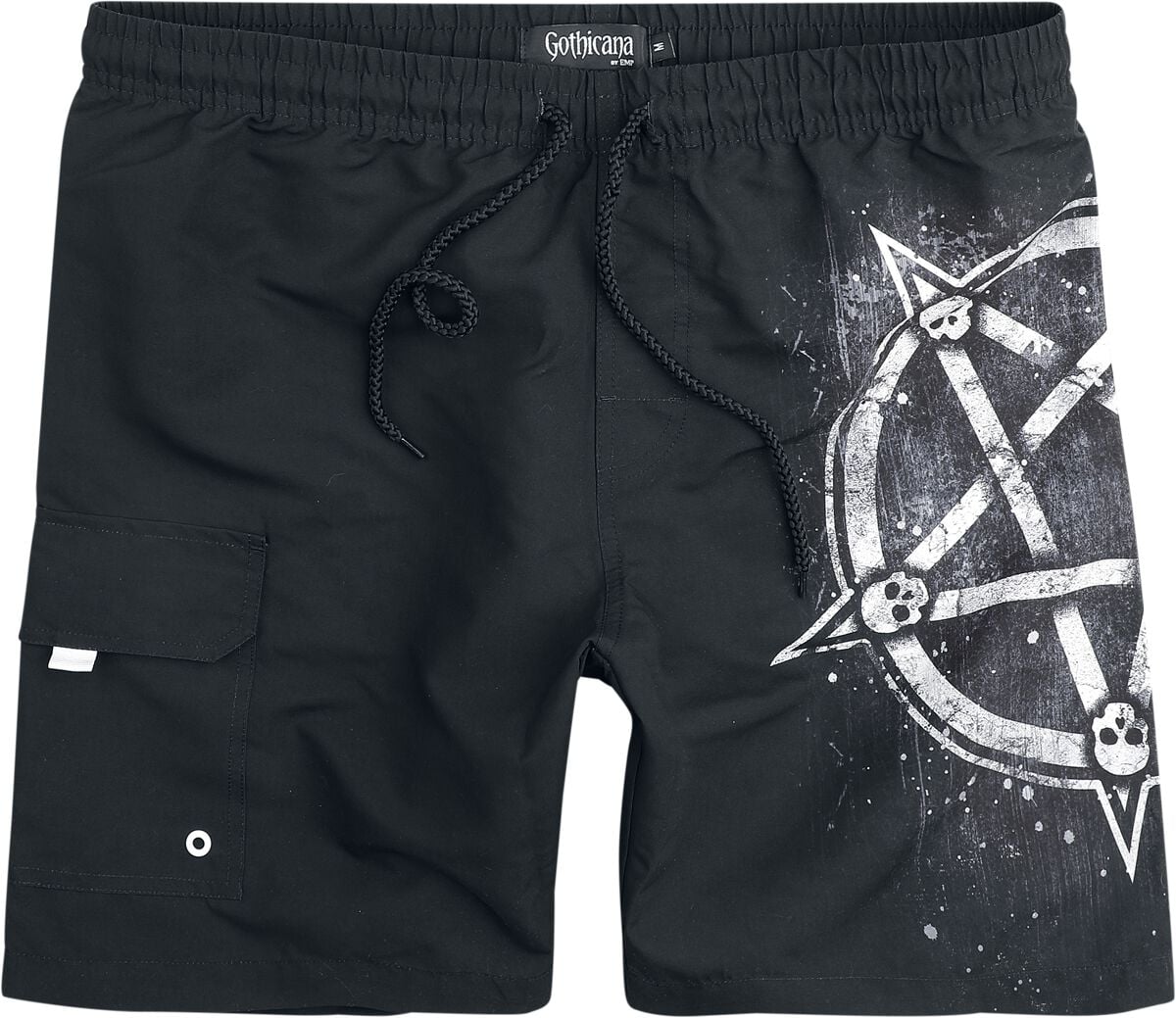 Short de bain  de Gothicana by EMP - Short de Bain avec Pentacle - M à XXL - pour Homme - noir - Gothicana by EMP