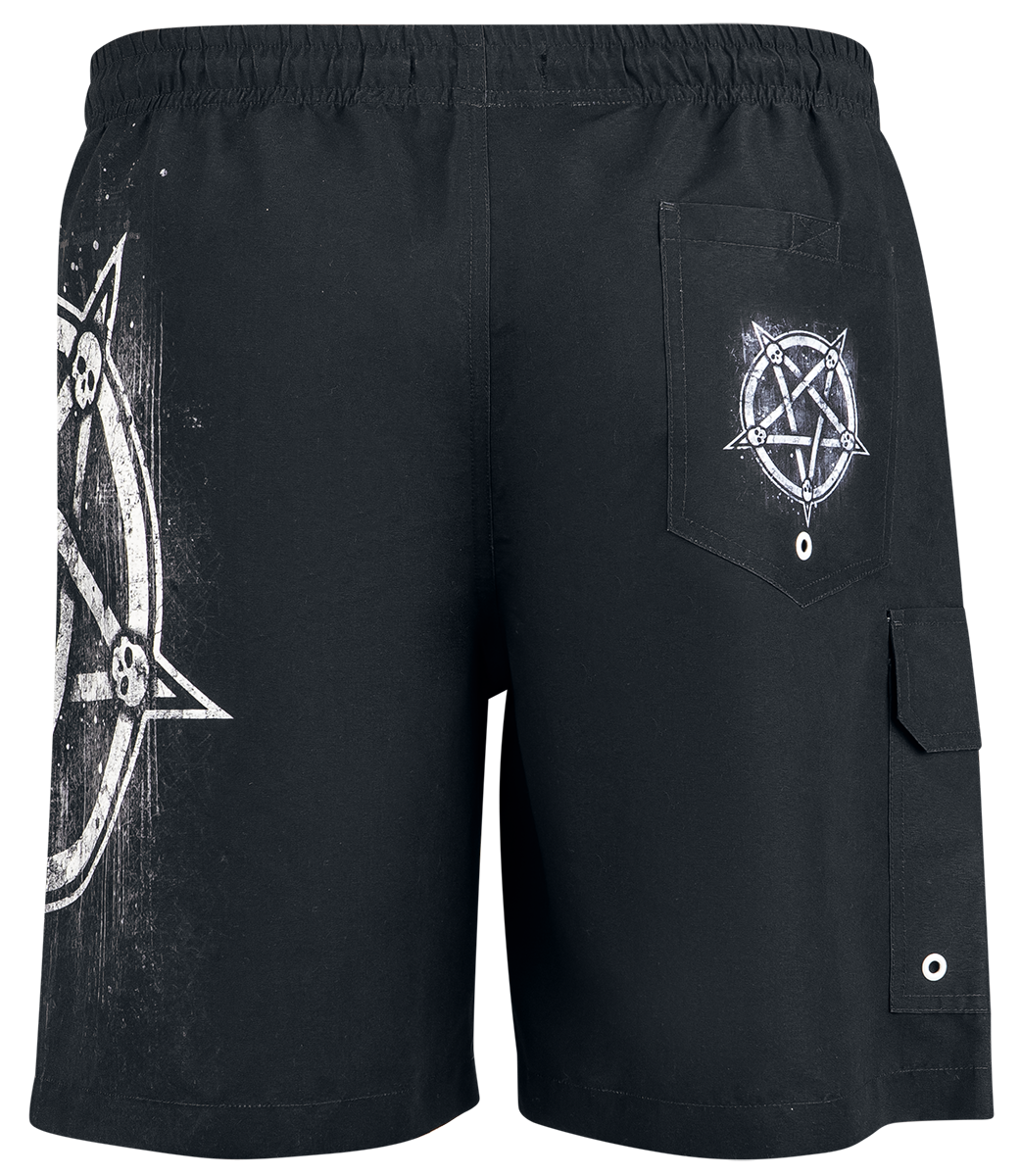 Short de bain  de Gothicana by EMP - Short de Bain avec Pentacle - M à XXL - pour Homme - noir - Gothicana by EMP - View 2