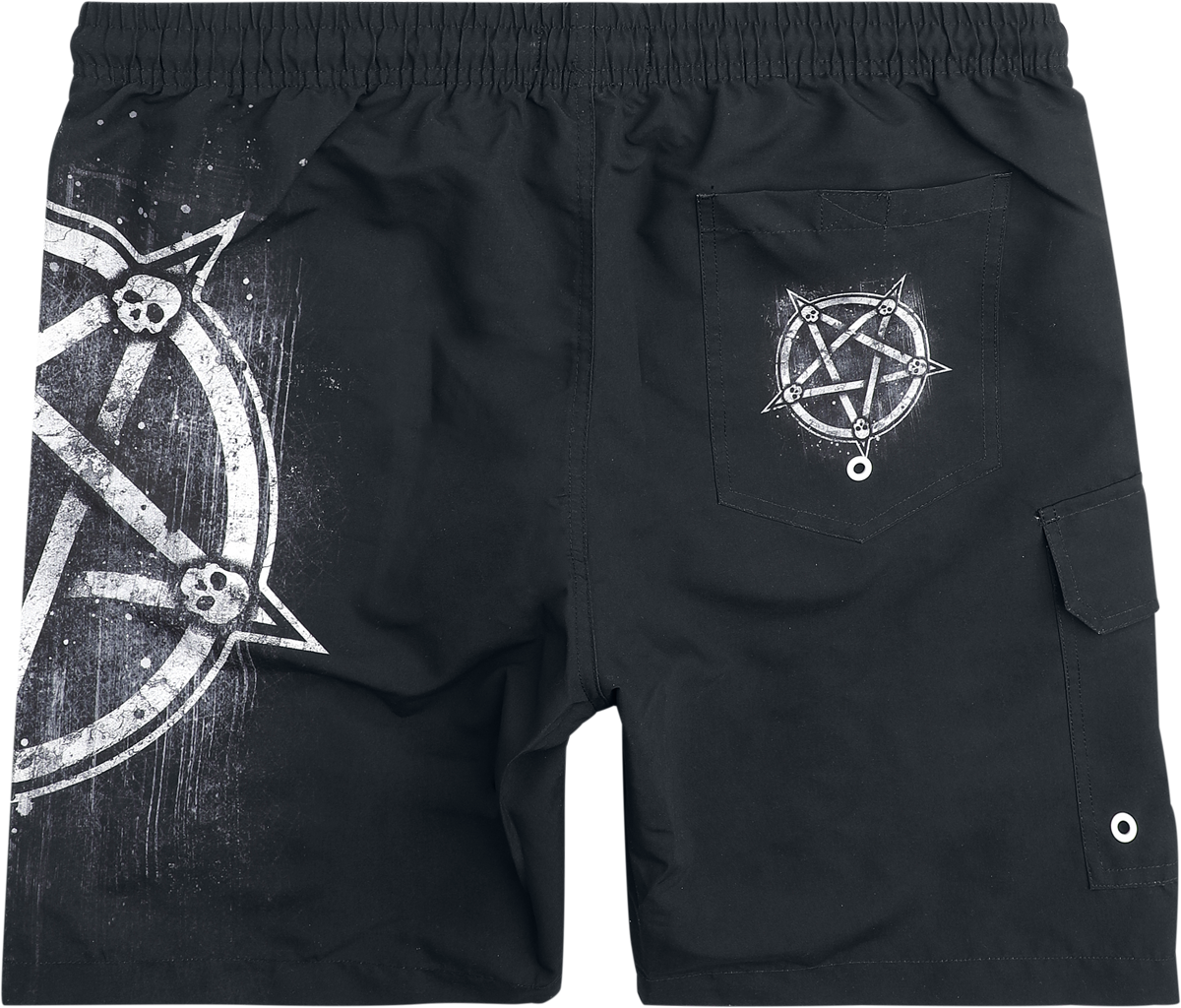Short de bain  de Gothicana by EMP - Short de Bain avec Pentacle - M à XXL - pour Homme - noir - Gothicana by EMP - View 2
