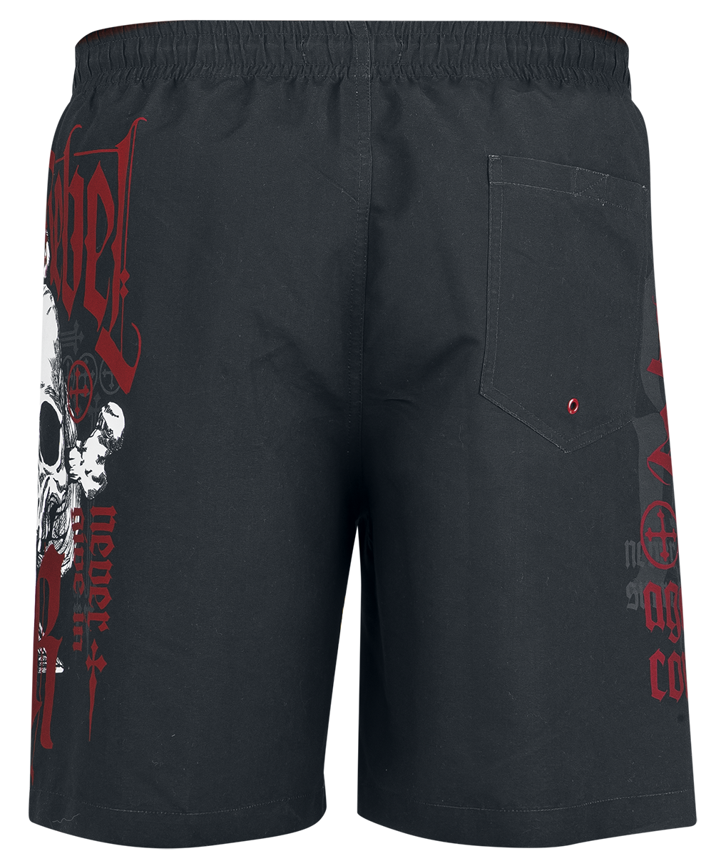 Short de bain  de Rock Rebel by EMP - Swim Shorts with Skull Print - M à XXL - pour Homme - noir - Rock Rebel by EMP - View 2