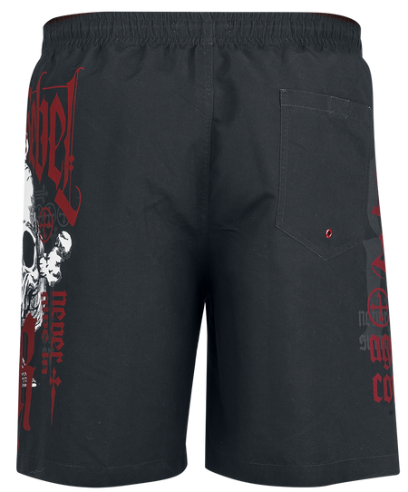 Short de bain  de Rock Rebel by EMP - Swim Shorts with Skull Print - M à XXL - pour Homme - noir - Rock Rebel by EMP - View 2
