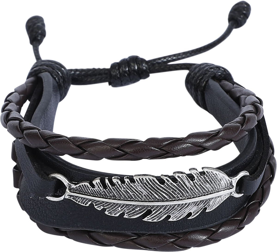 Bracelet imitation cuir  de RED by EMP - Feather - pour Unisexe - marron/noir - RED by EMP