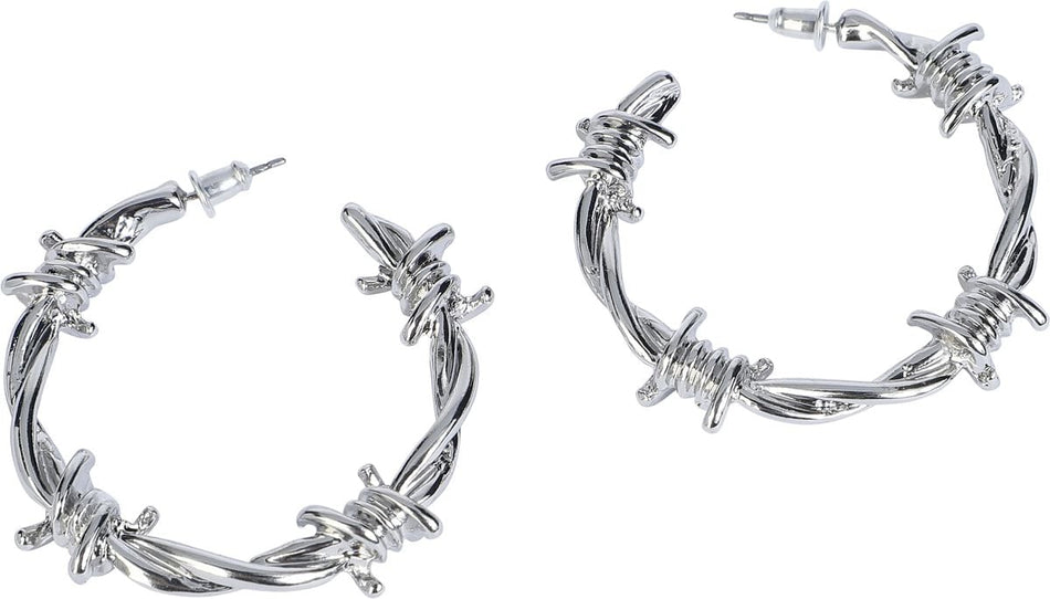 Boucles d'oreilles Gothic de Black Premium by EMP - Fil Barbelé - pour Femme - couleur argent - Black Premium by EMP