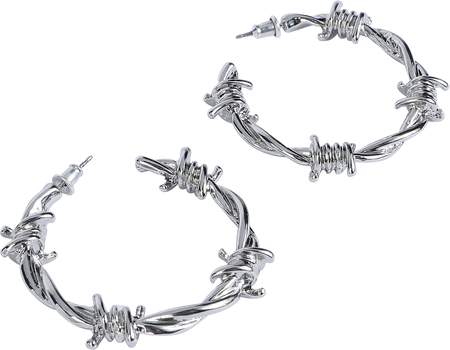 Boucles d'oreilles Gothic de Black Premium by EMP - Fil Barbelé - pour Femme - couleur argent - Black Premium by EMP - View 2