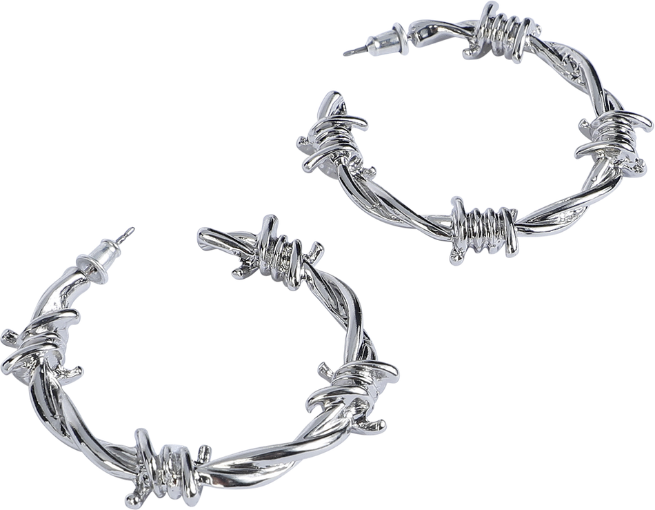 Boucles d'oreilles Gothic de Black Premium by EMP - Fil Barbelé - pour Femme - couleur argent - Black Premium by EMP - View 2