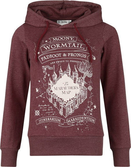 Sweat-shirt à capuche  de Harry Potter - La Carte Du Maraudeur - S à 3XL - pour Femme - bordeaux - Harry Potter
