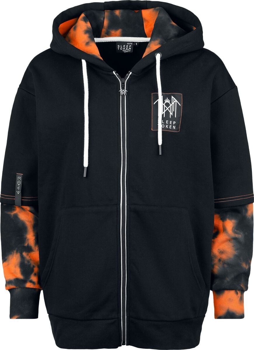 Sweat-shirt zippé à capuche  de Sleep Token - EMP Signature Collection - XS à XXL - pour Femme - noir/orange - Sleep Token