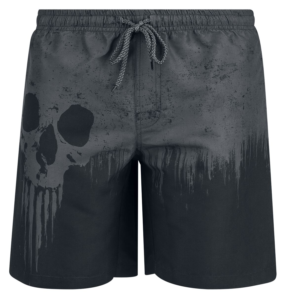 Short de bain  de Black Premium by EMP - Swim Shorts With Skull Print - M à XXL - pour Homme - gris/noir - Black Premium by EMP
