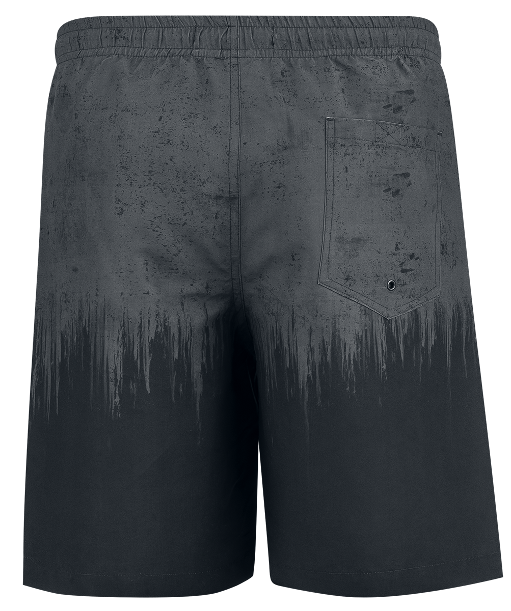 Short de bain  de Black Premium by EMP - Swim Shorts With Skull Print - M à XXL - pour Homme - gris/noir - Black Premium by EMP - View 2