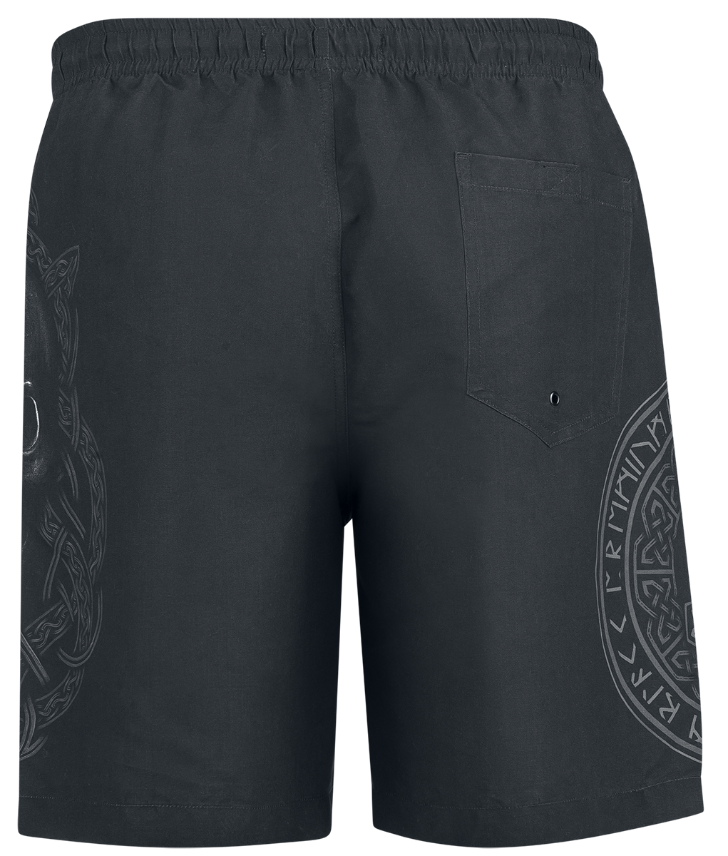 Short de bain  de Black Premium by EMP - Swim Shorts With Skull And Runes Print - M à XXL - pour Homme - noir - Black Premium by EMP - View 2