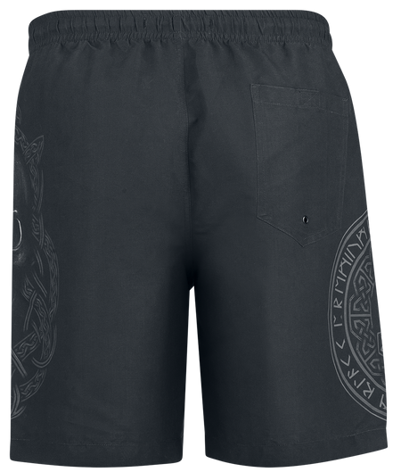 Short de bain  de Black Premium by EMP - Swim Shorts With Skull And Runes Print - M à XXL - pour Homme - noir - Black Premium by EMP - View 2