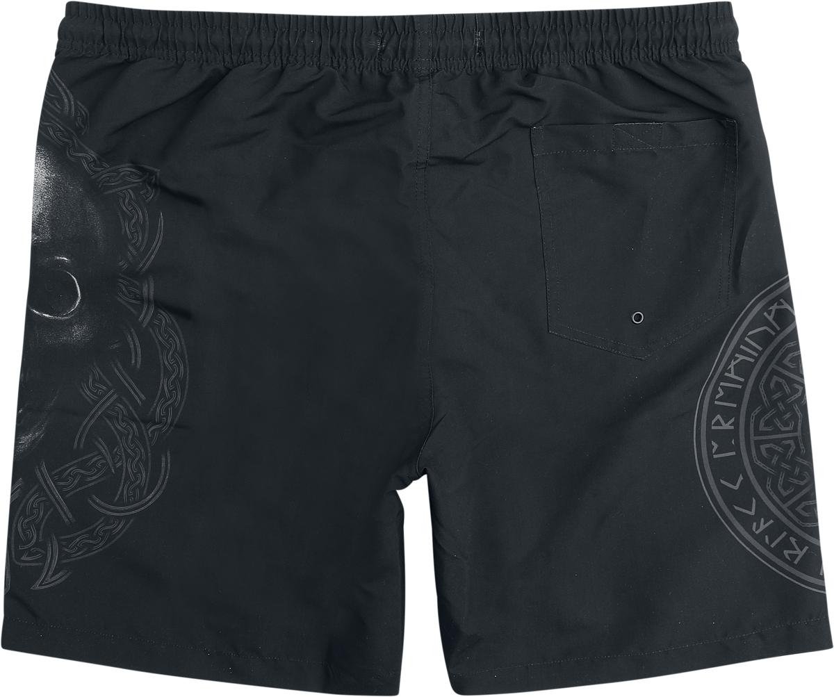 Short de bain  de Black Premium by EMP - Swim Shorts With Skull And Runes Print - M à XXL - pour Homme - noir - Black Premium by EMP - View 2