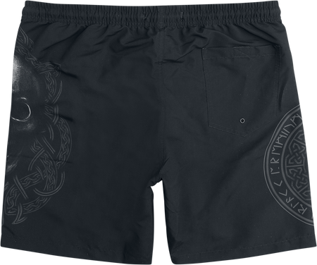 Short de bain  de Black Premium by EMP - Swim Shorts With Skull And Runes Print - M à XXL - pour Homme - noir - Black Premium by EMP - View 2