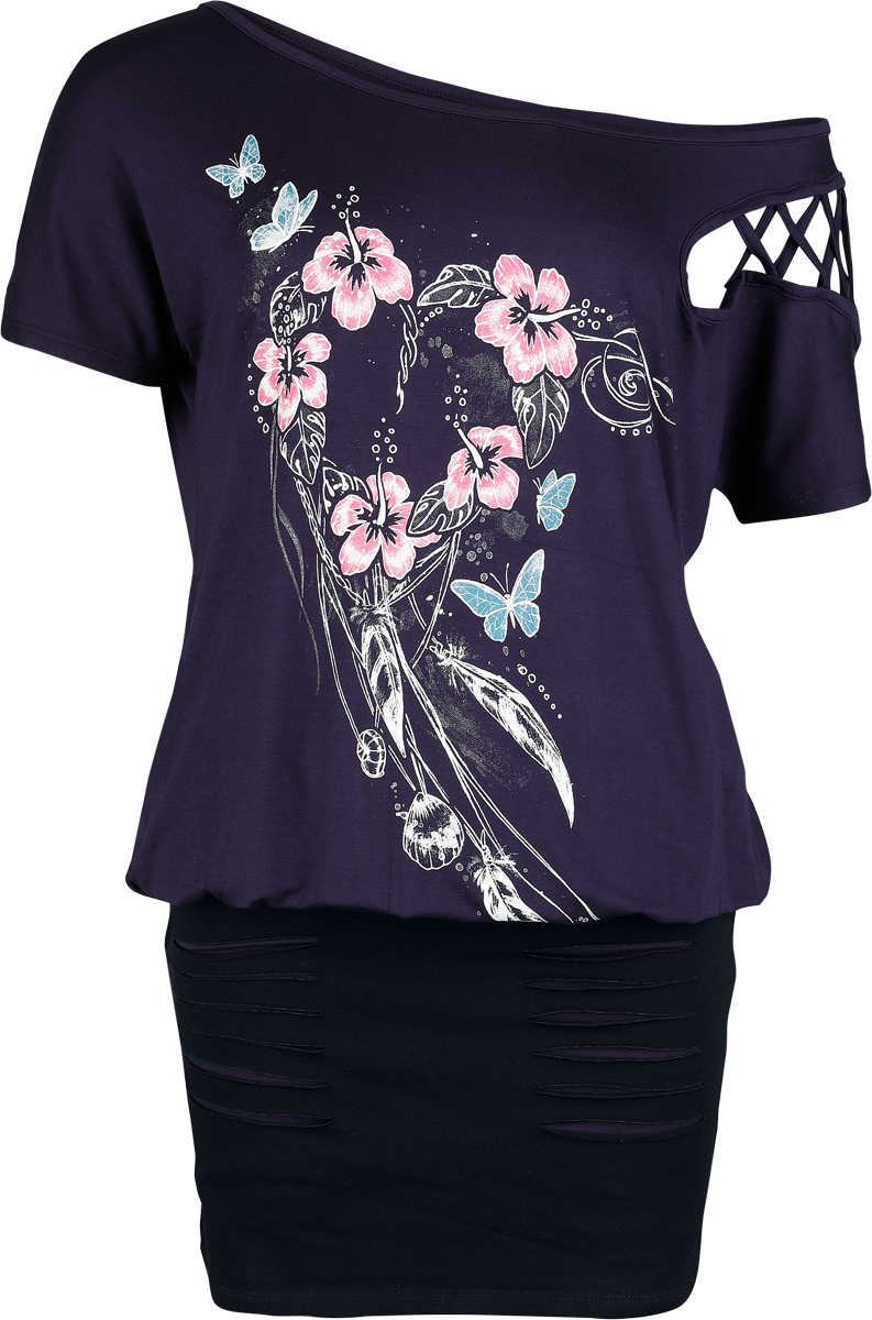 Robe courte  de Full Volume by EMP - S à XXL - pour Femme - lilas/noir - Full Volume by EMP - View 2
