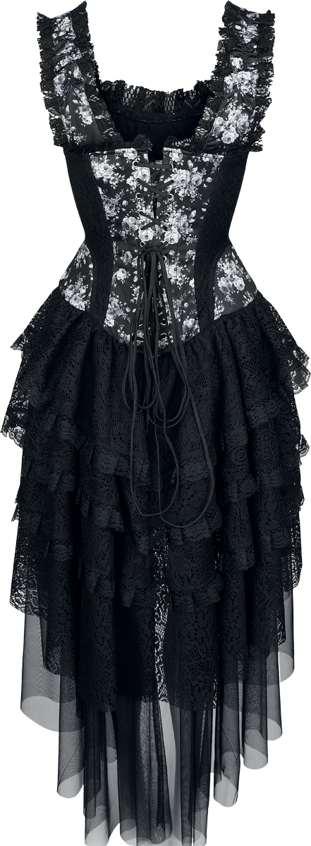 Robe mi-longue Gothic de Gothicana by EMP - Robe Corset Gothique Élaborée - S à XXL - pour Femme - noir - Gothicana by EMP - View 2