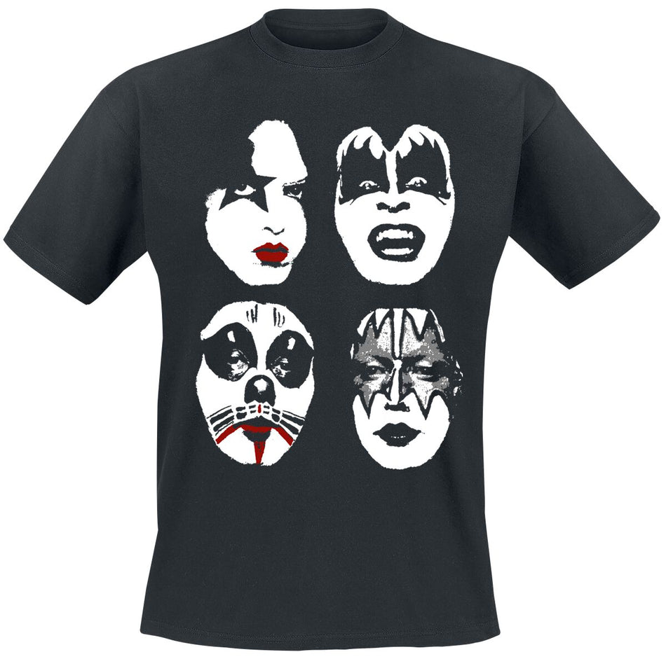 T-Shirt Manches courtes  de Kiss - Faces - S à 3XL - pour Homme - noir - Kiss