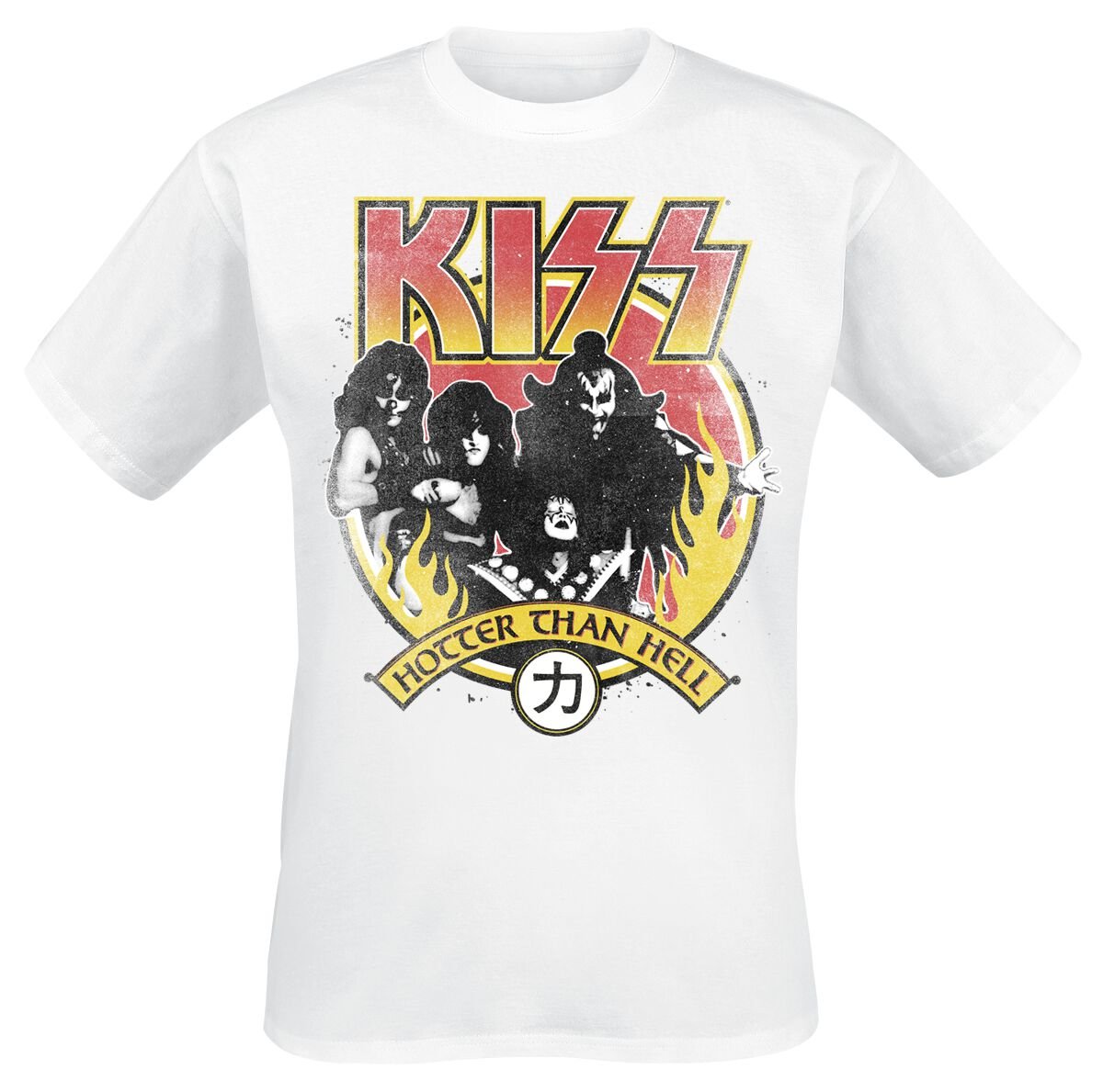 T-Shirt Manches courtes  de Kiss - Hotter Then Hell - S à 3XL - pour Homme - blanc - Kiss