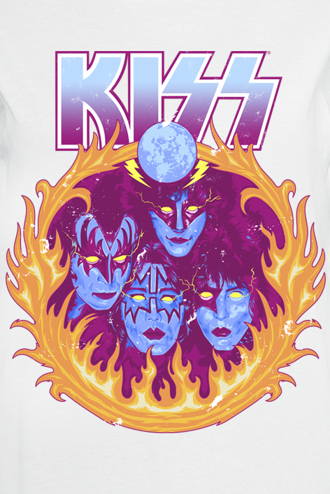 T-Shirt Manches courtes  de Kiss - Creatures In Flames - S à XXL - pour Femme - blanc - Kiss - View 2