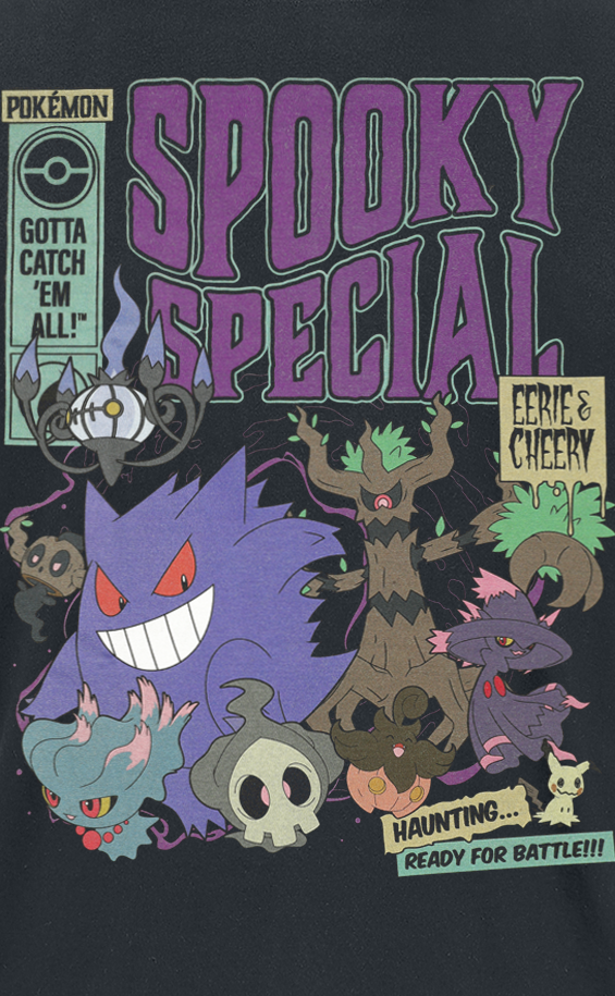 T-Shirt Manches courtes Gaming de Pokémon - Spooky Special - S à XXL - pour Homme - noir - Pokémon - View 2