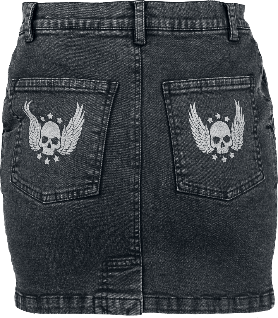 Jupe courte  de Rock Rebel by EMP - Jupe Cloutée - S à XXL - pour Femme - gris foncé - Rock Rebel by EMP - View 2