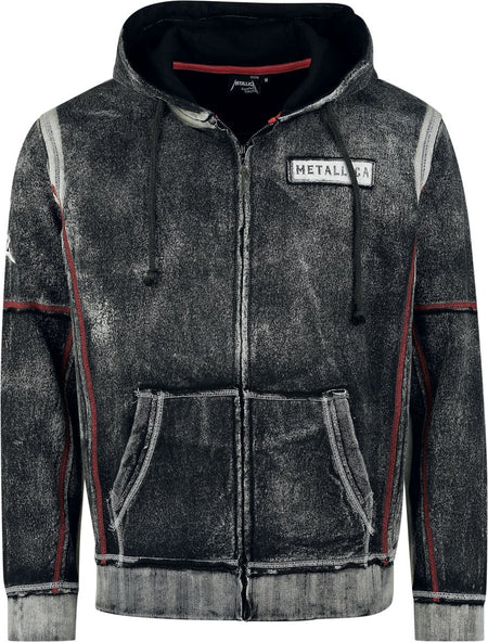 Sweat-shirt zippé à capuche  de Metallica - EMP Signature Collection - S à XXL - pour Homme - gris foncé - metallica