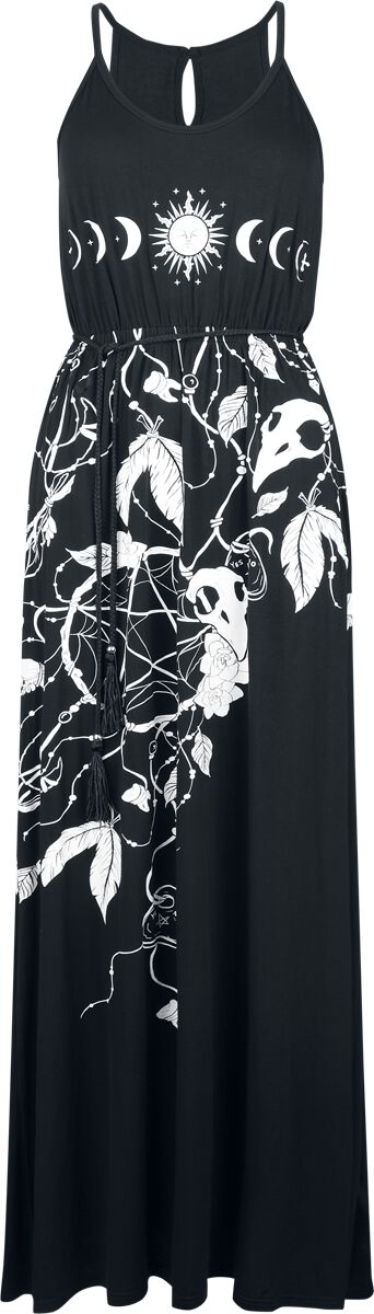 Robe longue Gothic de Gothicana by EMP - Roses & Crânes - Robe - S à XL - pour Femme - noir - Gothicana by EMP