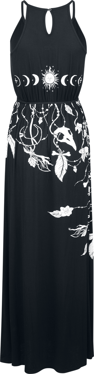 Robe longue Gothic de Gothicana by EMP - Roses & Crânes - Robe - S à XXL - pour Femme - noir - Gothicana by EMP - View 2