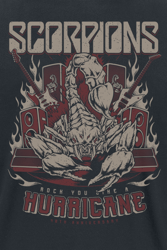 T-Shirt Manches courtes  de Scorpions - Hurricane 40th Anniversary - S à 3XL - pour Homme - noir - Scorpions - View 2