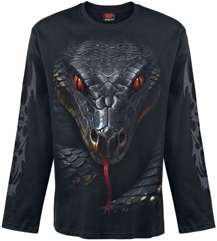 T-shirt manches longues  de Spiral - Basilisk - M à XXL - pour Homme - noir - Spiral