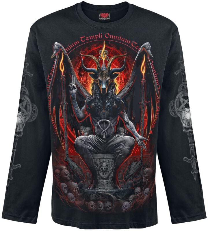 T-shirt manches longues  de Spiral - Baphomet - M à XXL - pour Homme - noir - Spiral