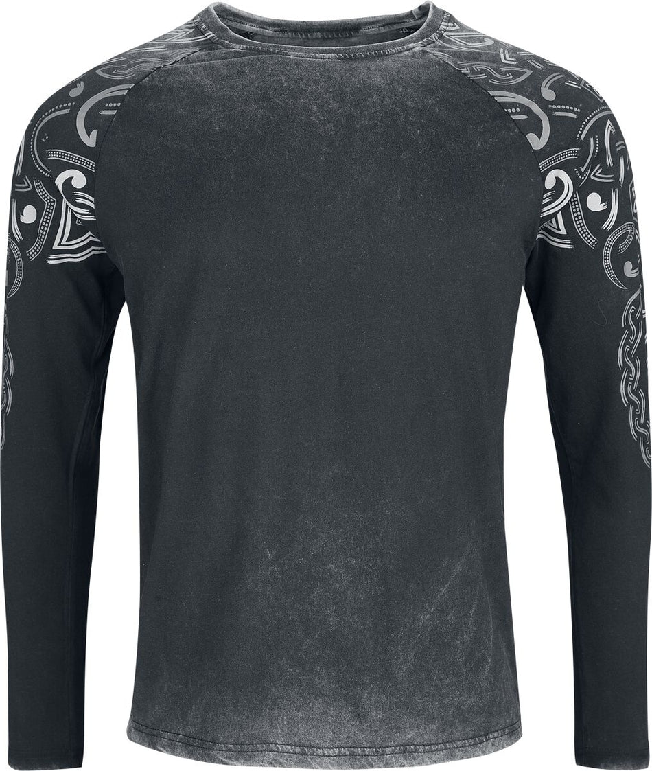 T-shirt manches longues  de Black Premium by EMP - Celtic fine lines - M à XXL - pour Homme - noir - Black Premium by EMP